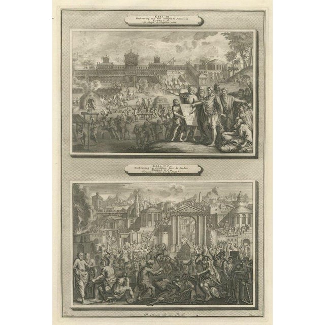 Pieter Mortier, Rebuilding the Temple and the City of Jerusalem, Pieter 1700, Engraving For Sale - Image 12 of 12