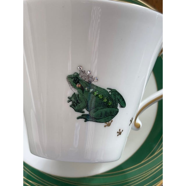 Prouna “My Frog Prince” Fine Bone China Dessert Plates & Coffee Cups–Set of 8 For Sale - Image 10 of 11