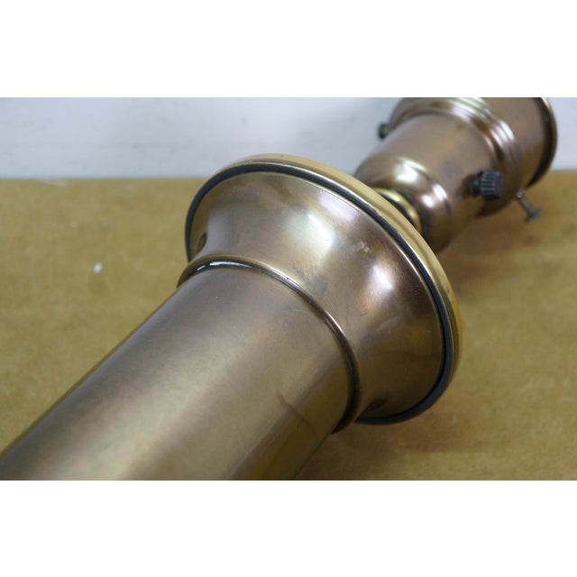 2 Vintage Brass Hollywood Regency Torchiere Column Table Lamps 20 For Sale - Image 9 of 14