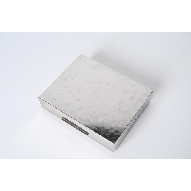 Italian Decorative Box in Chrome and Braided Brass, 1980s For Sale - Image 12 of 15