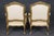 This elegant and generously proportioned pair of French Louis XV Revival giltwood bergère armchairs, dating from...