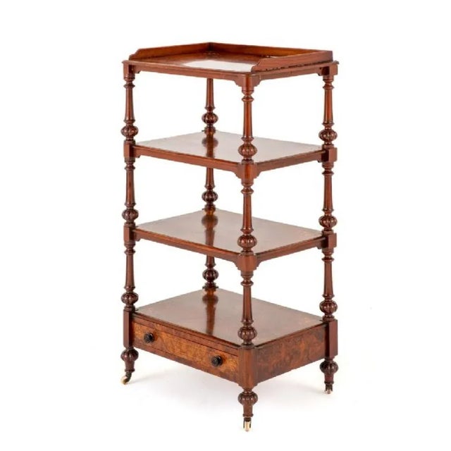 Victorian Whatnot Bookcase Walnut 1860 For Sale - Image 10 of 10