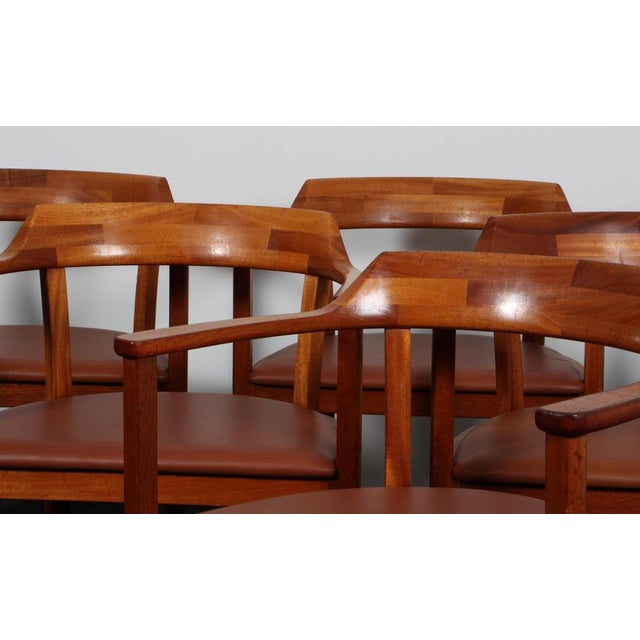 Mahogany KA Armchairs by Rigmor Andersen & Annelise Bjørner for Karl Andersson & Söner, 1970s, Set of 6 For Sale - Image 3 of 8