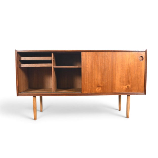 Mid 20th Century Arne Hovmand Olsen Credenza in Teak With Finished Back, Attributed For Sale In San Francisco - Image 6 of 13