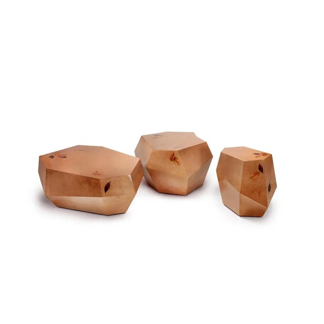 High Three Rocks Side Table in Marquetry by InsidherLand For Sale - Image 4 of 6