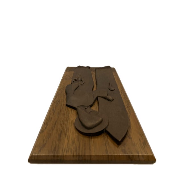 A Modernist Carved Wooden Religious Plaque Depicting Jesus Christ For Sale - Image 9 of 10