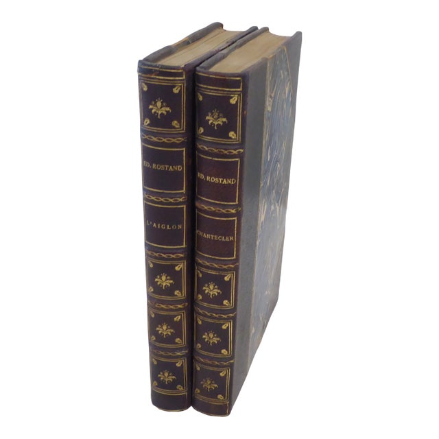 Antique Leather Bound Works of Edmond Rostand - Set 2 For Sale