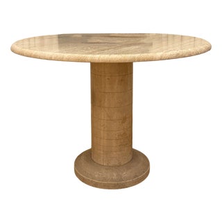 Round Travertine Marble Table For Sale