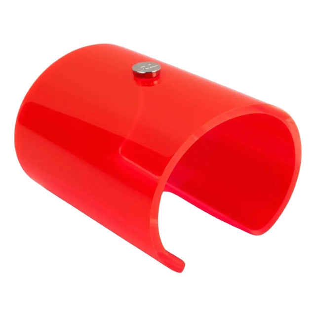 Courreges Paris Orange Acrylic Cuff Bangle Bracelet For Sale