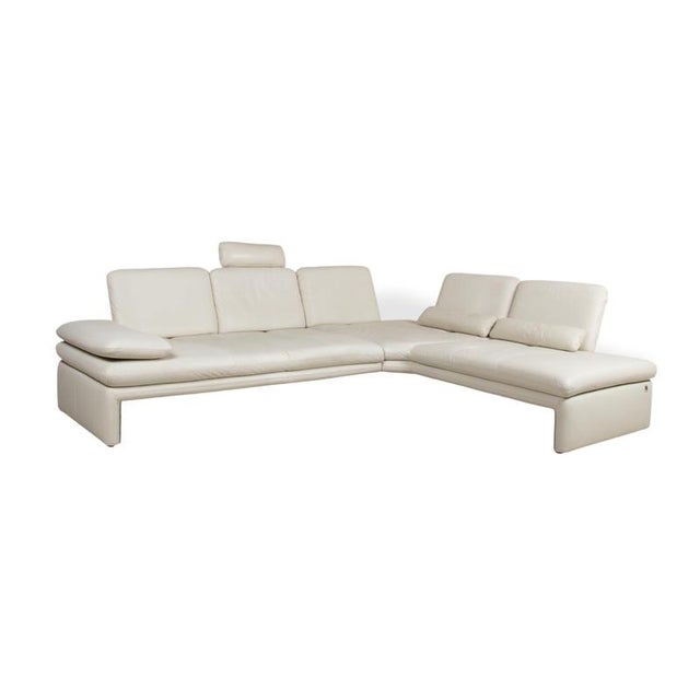 Leather Corner Sofa in Cream Beige with Manual Function by Willi Schillig For Sale - Image 5 of 18