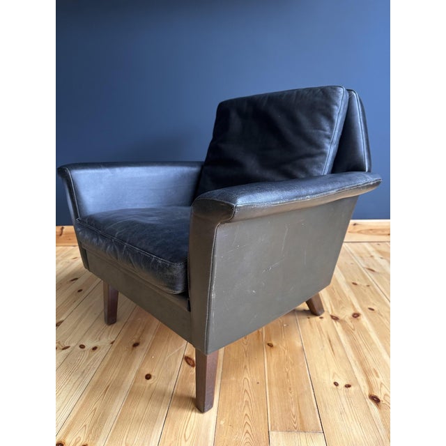 1960s Mid-Century Danish Leather Lounge Chair, 1964 For Sale - Image 5 of 13