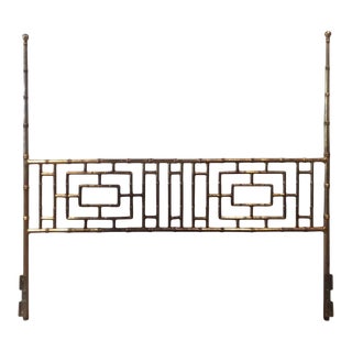 Vintage Hollywood Regency Faux Bamboo King Headboard For Sale