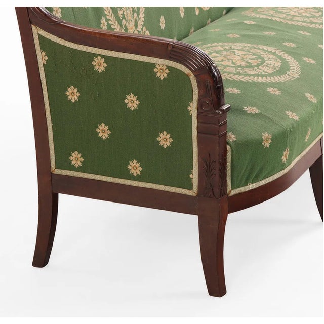 English French Restoration Mahogany & Crotch Mahogany Sofa, C. 1840, For Sale - Image 3 of 7