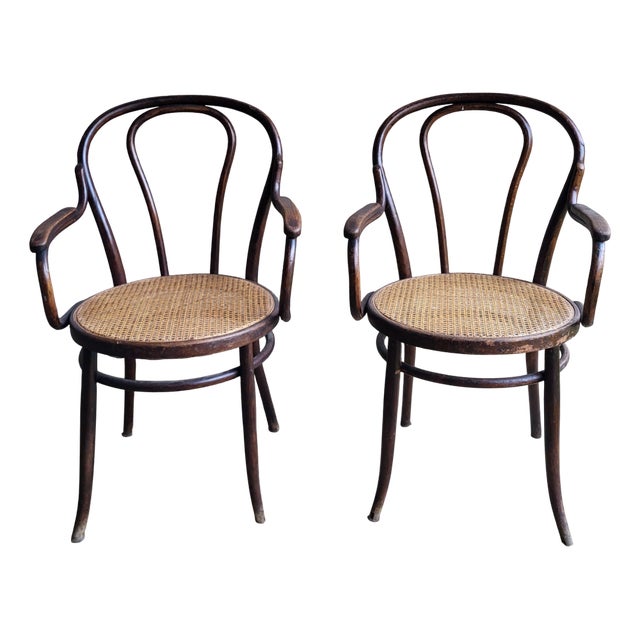 Set of Bentwood Armchairs in the style of Thonet, 1920s For Sale