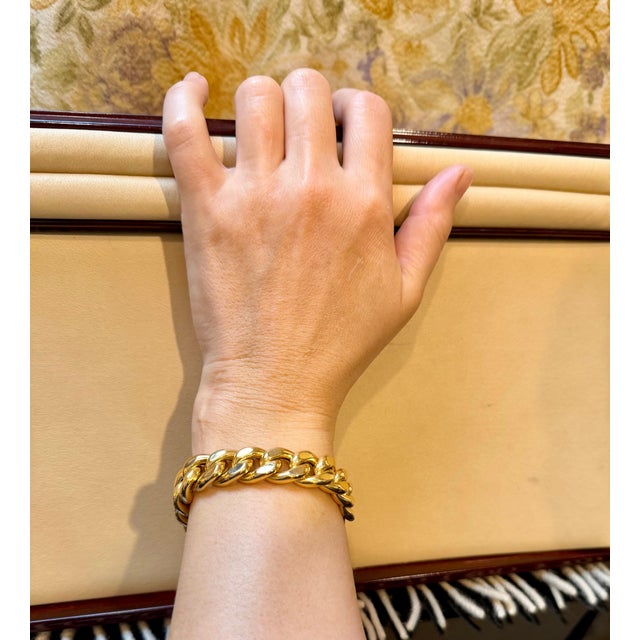 Vintage 14 Karat Yellow Gold 33.4Gm Cuban link Bracelet Unisex, 7.75 INCH For Sale - Image 14 of 18
