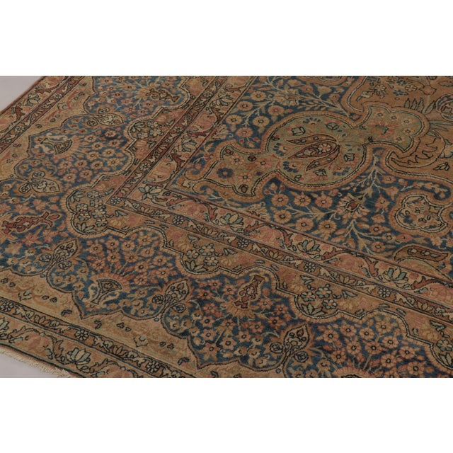 Traditional Antique Persian Kerman Lavar Rug, Regal Intricate Floral Medallion - Rug & Kilim For Sale - Image 3 of 8