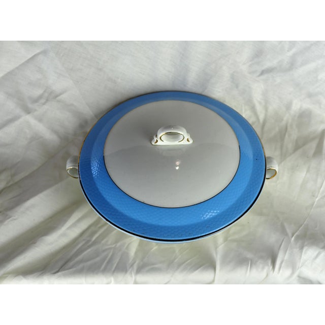 Shabby Chic 1950s French Saint Amand Pastel Blue Soup Tureen For Sale - Image 3 of 13