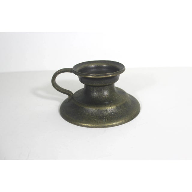 Vintage Bronze Chamberstick Candle Holder For Sale - Image 4 of 9