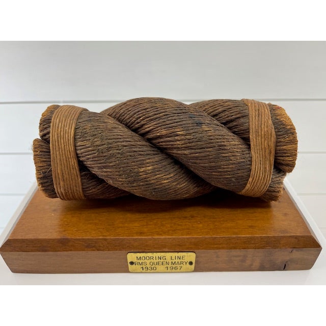 Authentic Mooring Rope From the Queen Mary For Sale - Image 4 of 6