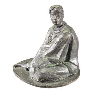 Lejania, 1999 Felipe Castañeda Bronze Sculpture of a Seated Woman