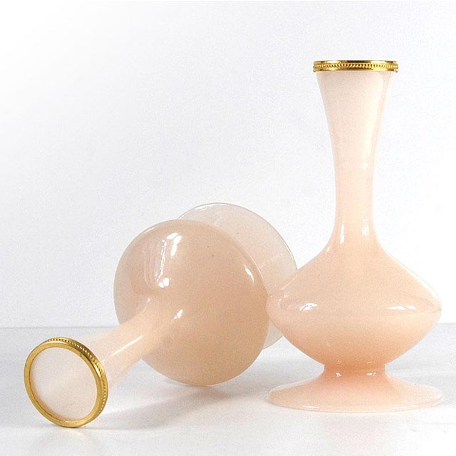 Mid-Century Modern Pink Opaline Glass Vases from Nason, 1960s, Set of 2 For Sale - Image 3 of 10