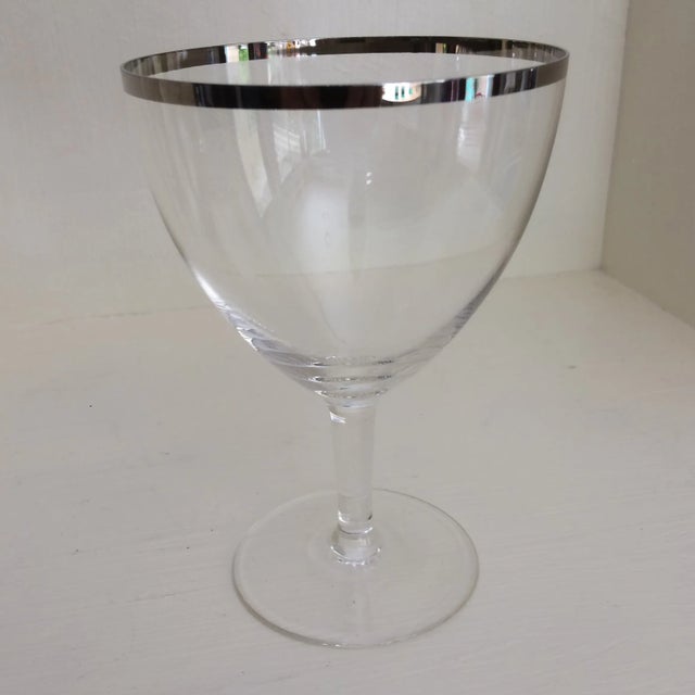 1940s Platinum Rim Wine Glasses 1940s West Germany - Set of 4 For Sale - Image 5 of 13