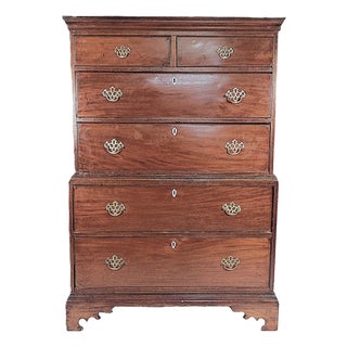 New England Chest on Chest, C. 1780-1810, in the Chippendale-Federal Taste For Sale