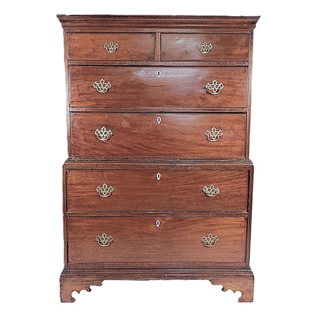 New England Chest on Chest, C. 1780-1810, in the Chippendale-Federal Taste For Sale