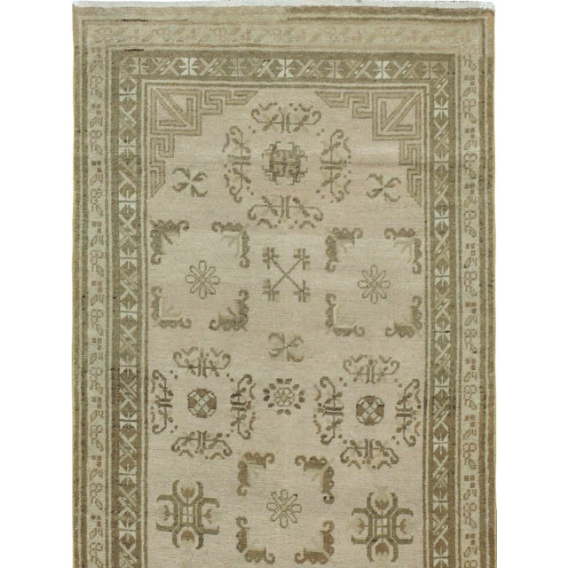 Rustic Galerie Shabab Collection Early 20th Century East Turkestan Khotan Runner For Sale - Image 3 of 9