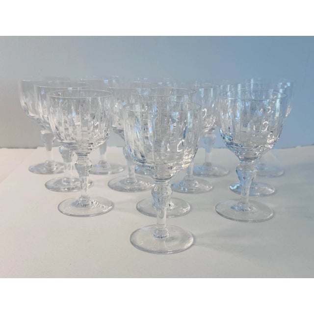Vintage 1950s Stuart Crystal England Hampshire Pattern Small Wine Stems, Set of 13. Holds about 4 ozs. Excellent used...