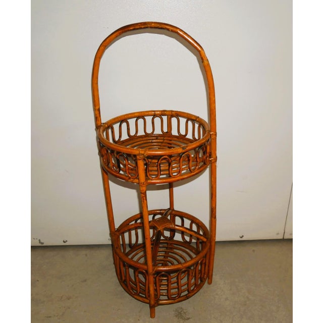 Vintage Bottle Holder Bamboo Bottle Holder Cart, 1960s For Sale - Image 10 of 13