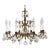 Antique 8 Light Glowing Glistening Gleaming Brass Cut Lead Crystal Chandelier For Sale