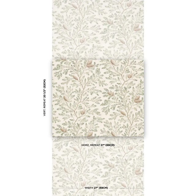 Inspired by vintage botanical drawings and based on artwork painted by hand in our studio, Pinewood is an elegant gravure-...