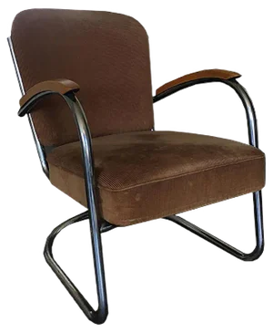 Fabric & Tubular Steel Industrial Model 436 Lounge Chair by Paul Schuitema for D3 Rotterdam, 1930s