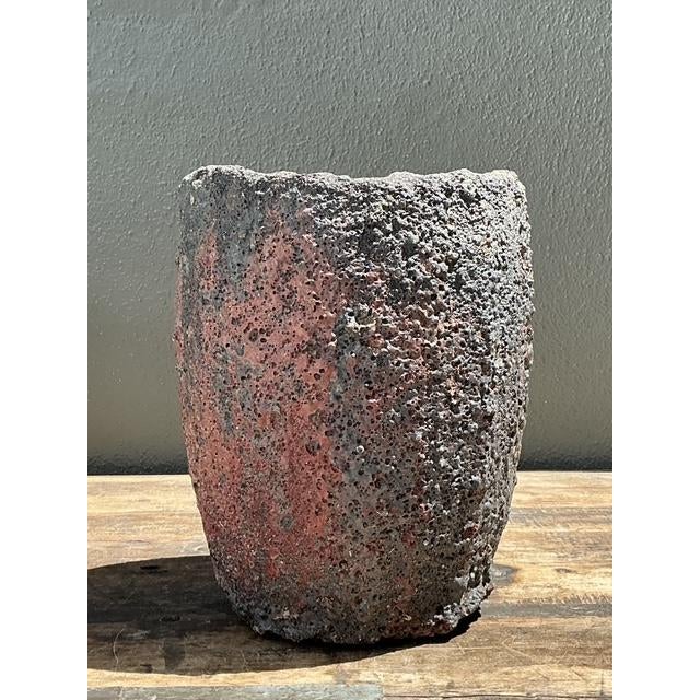Vintage Patinated Lava Glaze Planter For Sale - Image 9 of 12