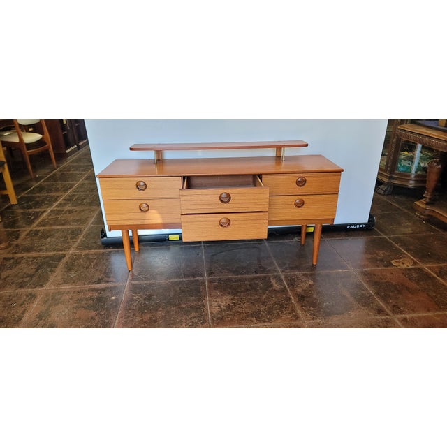 Mid Century Danish Teak Small Credenza Dresser Tv Stand For Sale - Image 10 of 10