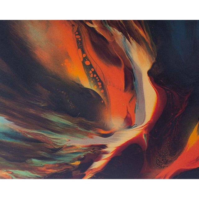 Printmaking Materials 1974 “Cosmic Wind” Abstract Lithograph by Leonardo Nierman For Sale - Image 7 of 8