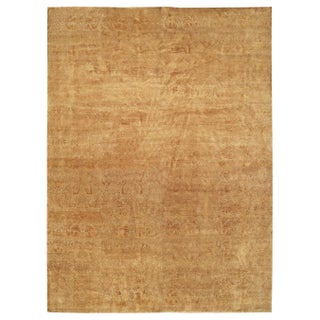 Modern S10 Tibetan Brown Floral Design Silk & Wool Rug by Doris Leslie Blau For Sale