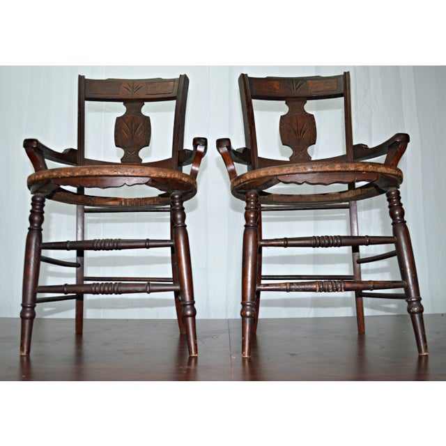 19th-C. Wood Armchairs - a Pair For Sale In Miami - Image 6 of 10