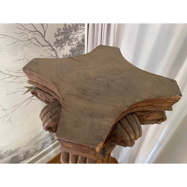 Mid 19th Century Antique Carved Solid Wood Corinthian Column For Sale - Image 5 of 13