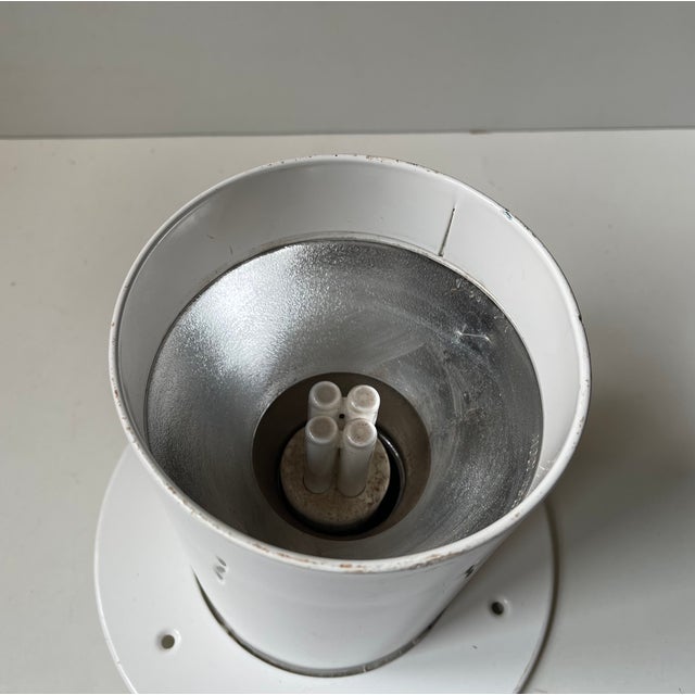 White Minimalist Pipe Built on Ceiling Lamp by Friis & Moltke for Lampas, 1970s For Sale - Image 4 of 6