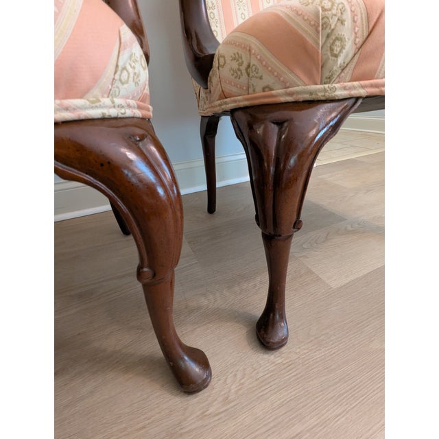 Mid 20th Century Biggs / Kittinger Queen Anne Fireside Arm Chair Pair For Sale - Image 9 of 18