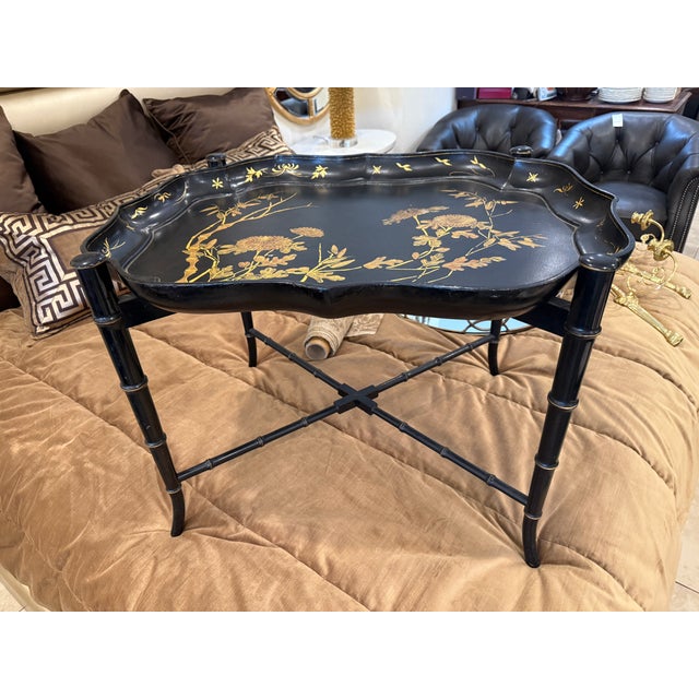 Mid 20th Century Mid 20th Century Regency Style Tray Cocktail Table For Sale - Image 5 of 12