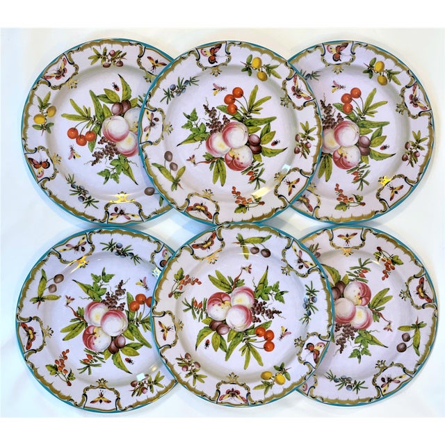 Early 21st Century Enameled Tin English Duke of Gloucester Plates - Set of 6 For Sale - Image 4 of 7