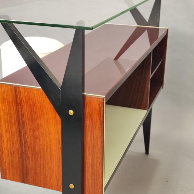 Black Italian Bar Cabinet with Counter & Stools, 1950s, Set of 4 For Sale - Image 8 of 16