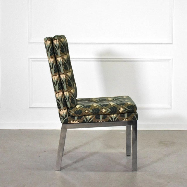 1970s 1970's Milo Baughman Chrome Lotus Flower Parsons Chair For Sale - Image 5 of 9