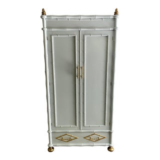 Vintage Faux Bamboo Wardrobe For Sale