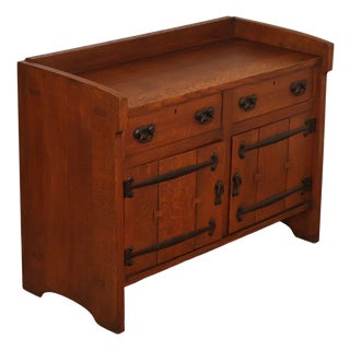 Early Gustav Stickley Arts And Crafts Oak Sideboard Buffet For Sale