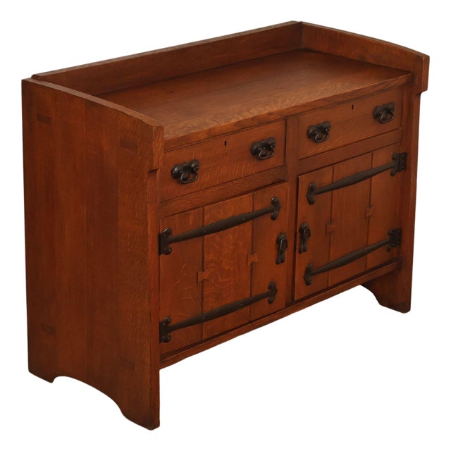 Early Gustav Stickley Arts And Crafts Oak Sideboard Buffet For Sale