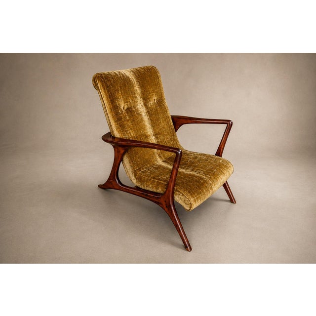 Vladimir Kagan Lounge Chair in Brazilian Rosewood & Velvet, Brazil, 1958 For Sale - Image 9 of 18
